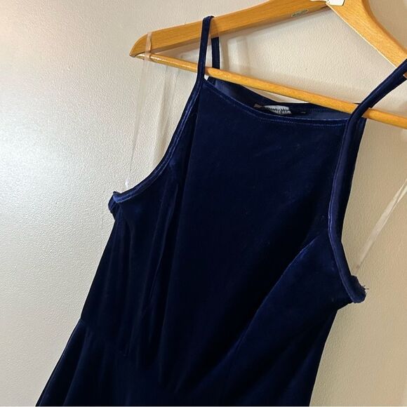 Speechless Navy Blue Faux Velvet Spaghetti Strap Dress Women's M New NWT - Picture 7 of 10